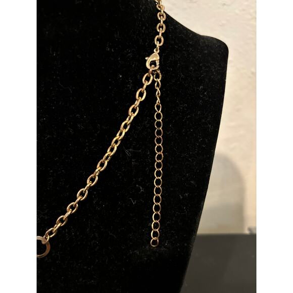 Vintage Cascade Bib Necklace Bezel Set Dangles - Picture 6 of 7